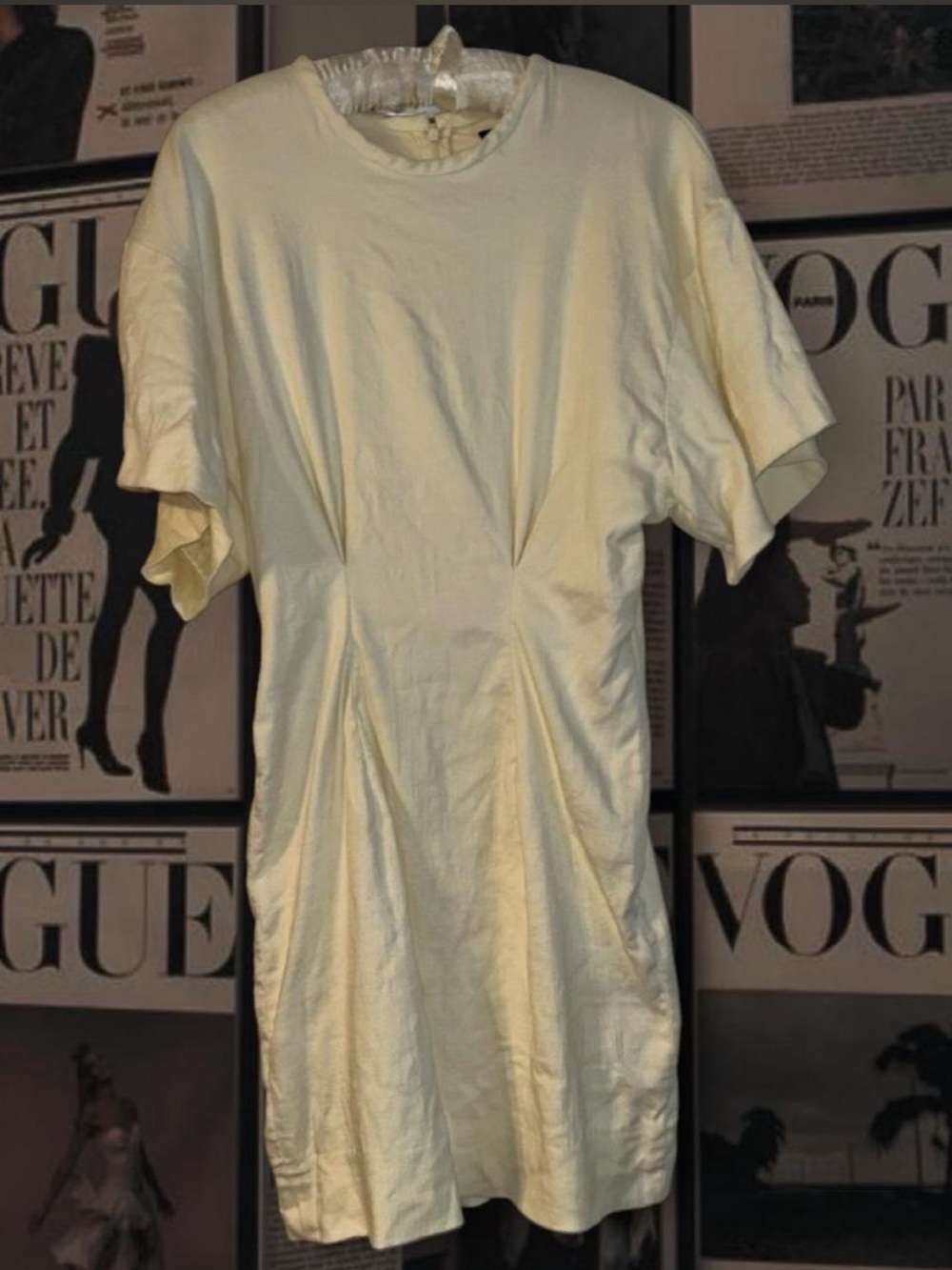 Short-sleeved structured Isabel Marant midi dress ft a signature cinched waist